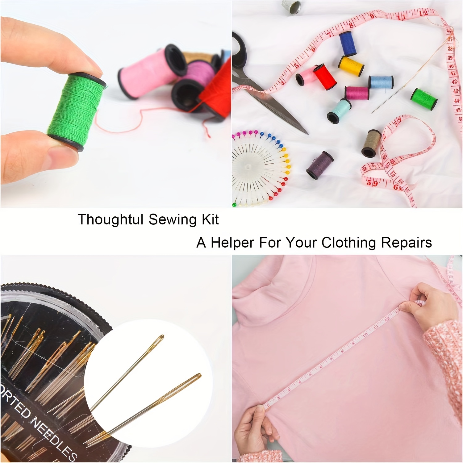 172 Pcs Adults Needle & Thread Sewing Kit Portable Basic Sewing