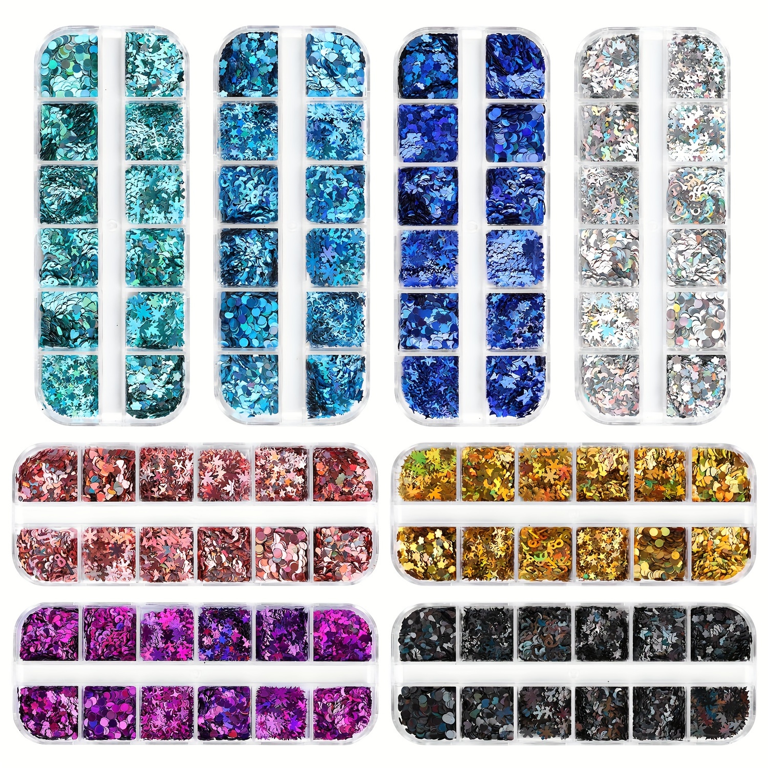Holographic Maple Leaf Nail Glitter Sequins Chunky Flakes - Temu