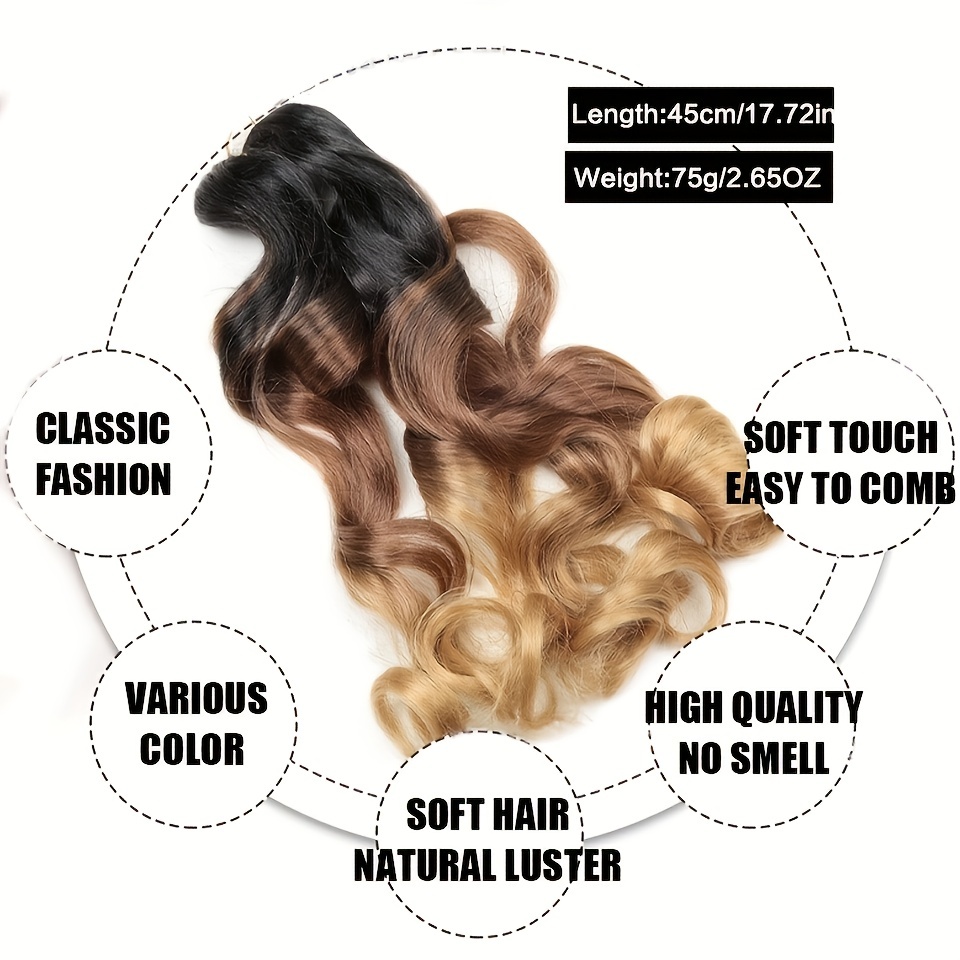 Ombre Braiding Hair Extensions Synthetic Loose Wave Curls for Women