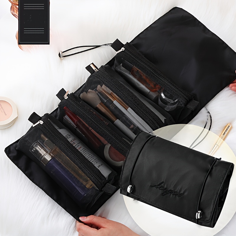 4 in 1 Makeup Bag Toiletry Bag Compact Kit Quick Roll Up Organizer
