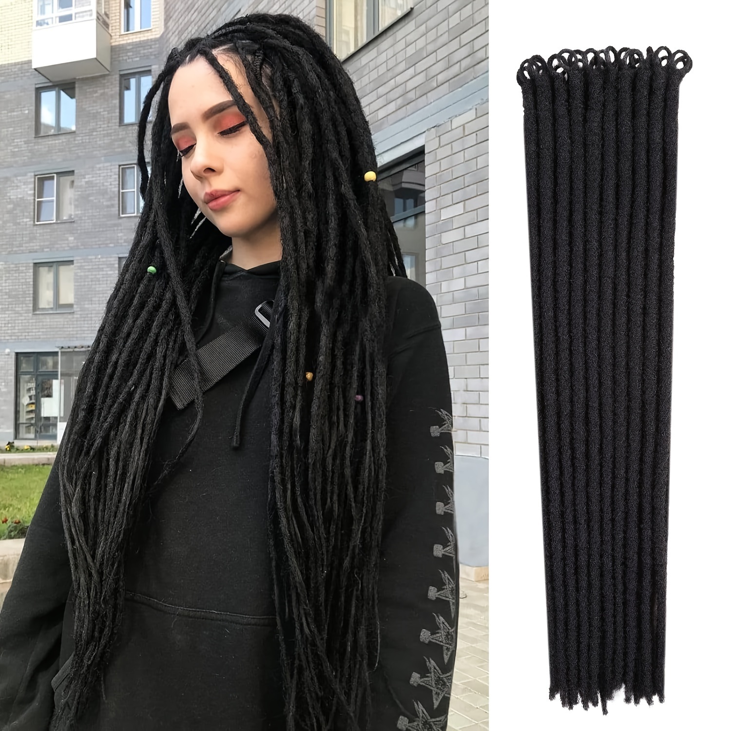 Long Straight Crochet Braids Soft Faux Locs Synthetic Dreadlocks