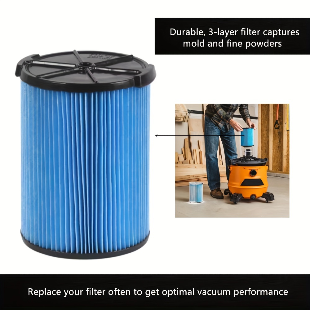 VF5000 Filter For RIGID Shop Vac 3 Layer Washable 5 Gallon Wet Dry Vacuum  Filter