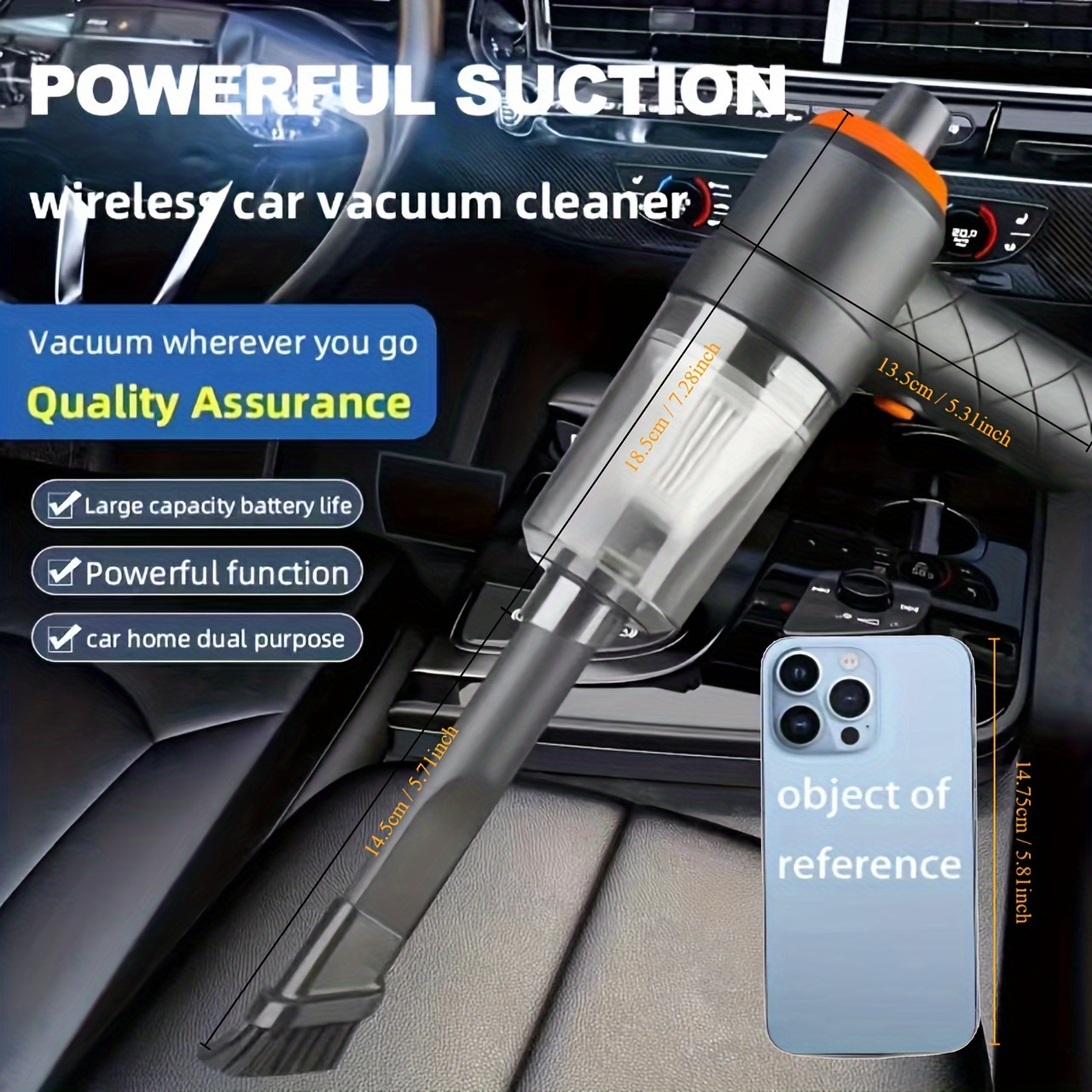 Portable Cordless Car Vacuum Cleaner Handheld Small Wireless Auto