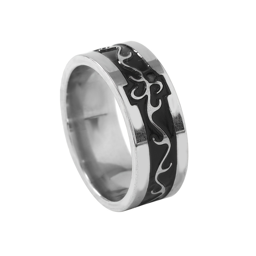 Men's Dragon Pattern Stainless Steel Rotating Ring