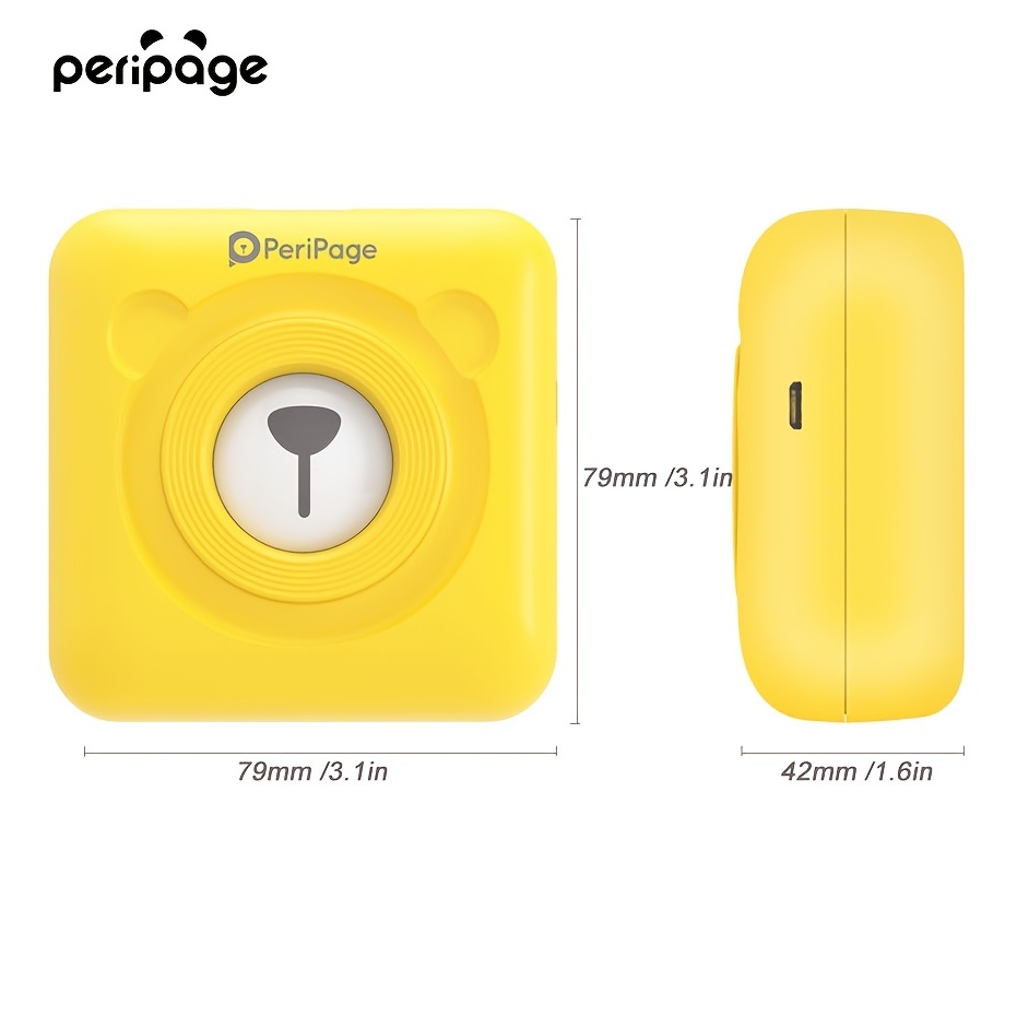 PeriPage A6 ミニサーマルプリンター、スマートフォン対応、ワイヤレス Bluetooth ポータブルモバイルサーマルラベルプリンタ - 1
