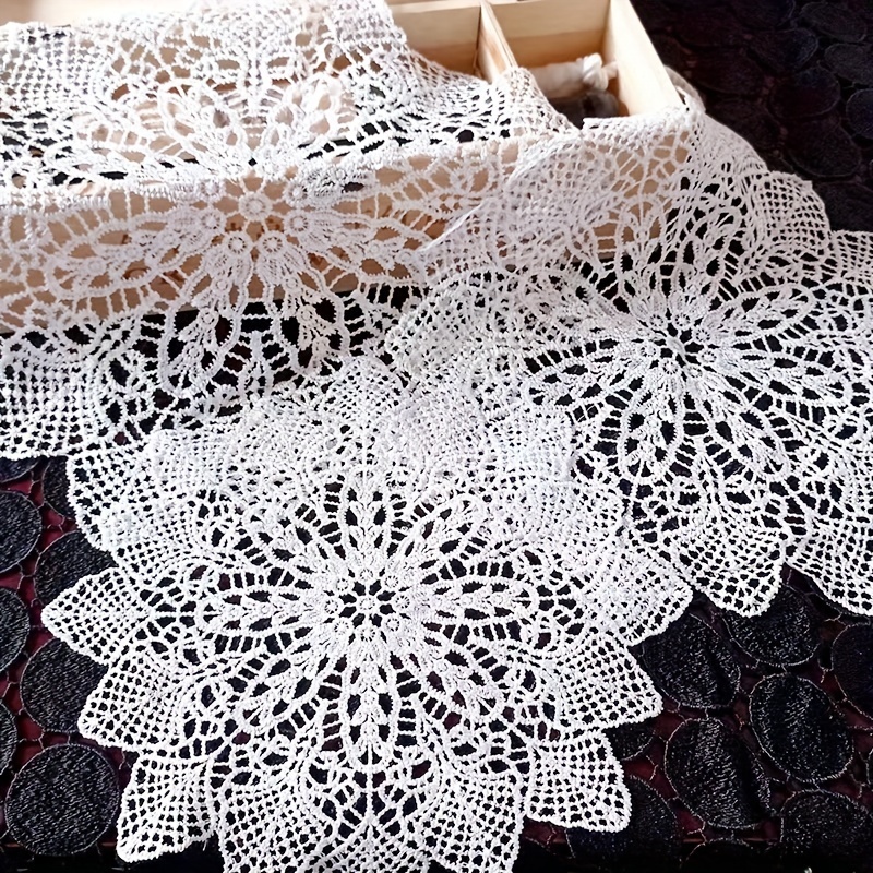 Vintage Lace Embroidered Doily Crochet Floral Fabric Anti Scalding