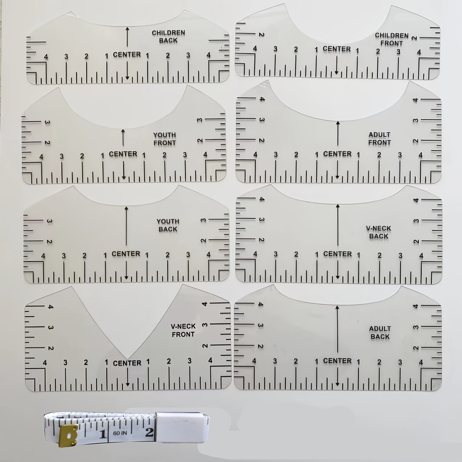 Upgraded Acrylic T-shirt Ruler For Heat Press, T-shirt Measuring