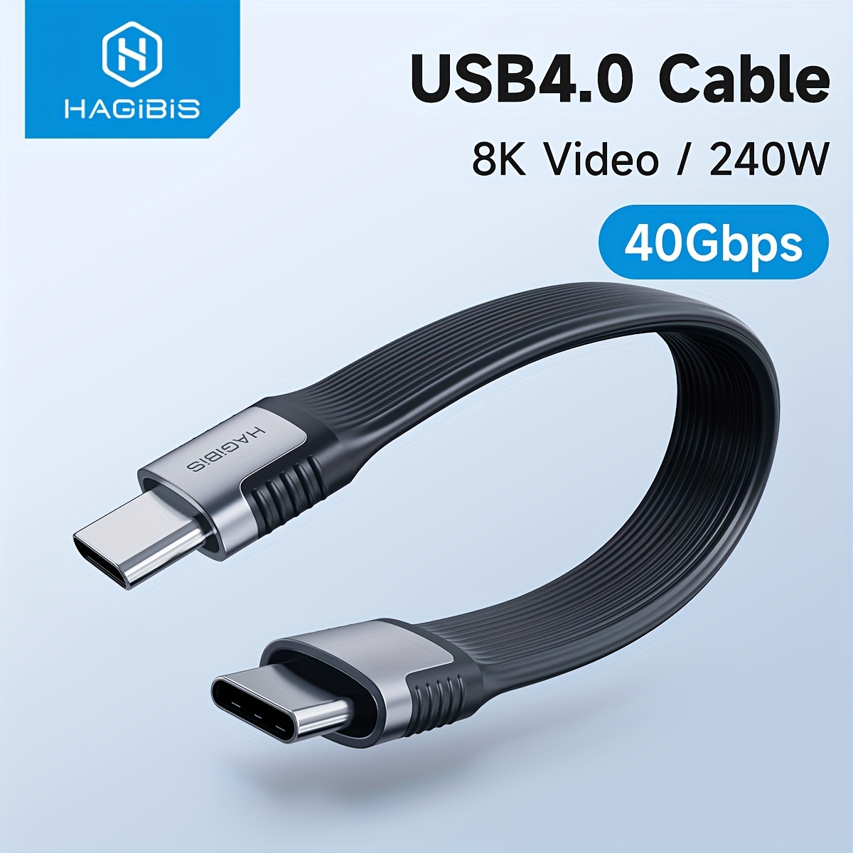 Cable USB4 USB 4.0, 100 W, 40 Gb/s, vídeo 8K, Thunderbolt 3