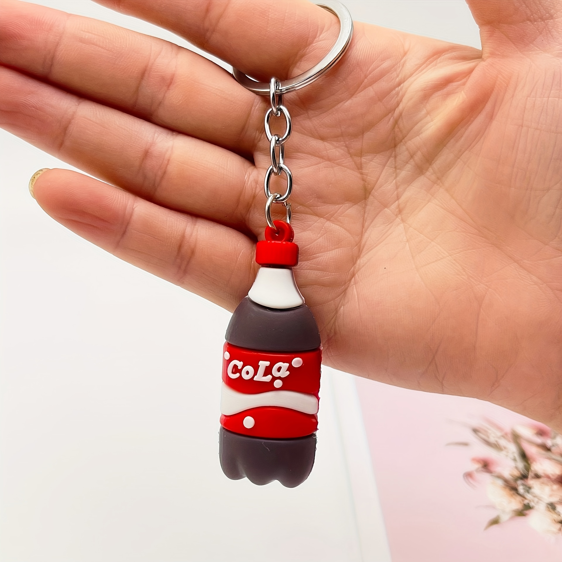 Coca-Cola Bottle Pom Pom Keychain