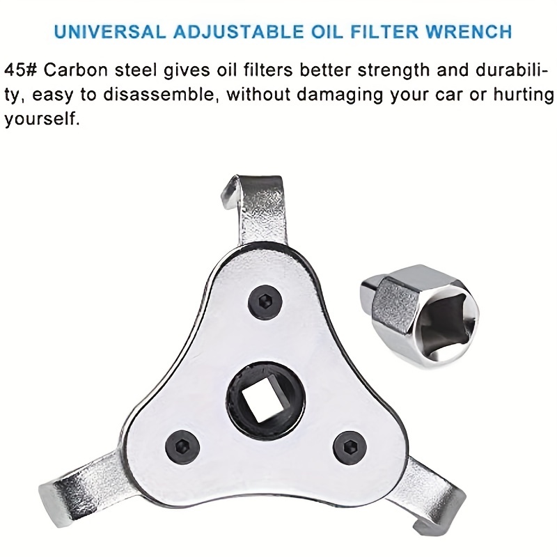 Universal Filter Wrench 3 Jaw Adjustable Tool For Filters 2 1 2 - 4 5 Inch