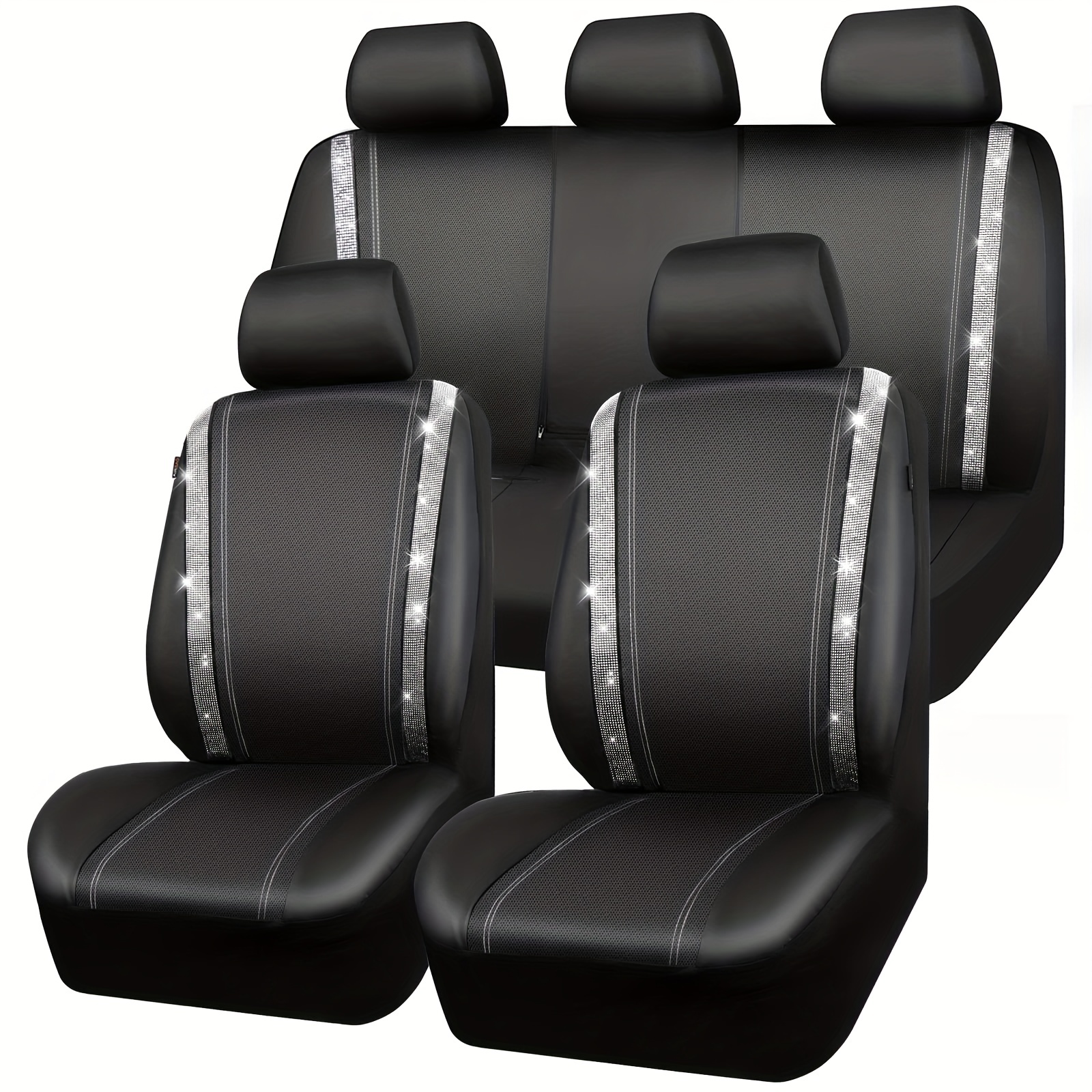 Fundas de asiento de automóvil con cuero impermeable, funda de cojín para  automóvil, VUD, camioneta, ajuste universal para la mayoría de automóviles