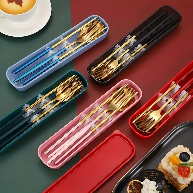 Travel Utensils stainless Steel Cutlery Set Portable Camp - Temu