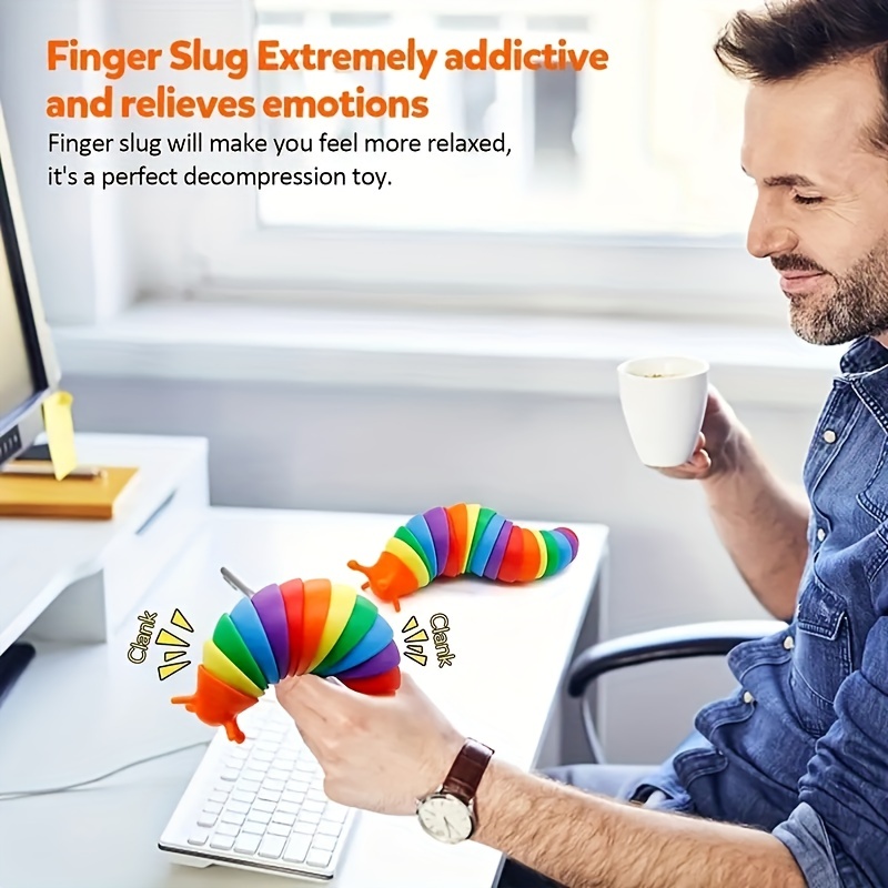Fidget Slug Decompression Caterpillar Fingertip Snail Vent - Temu