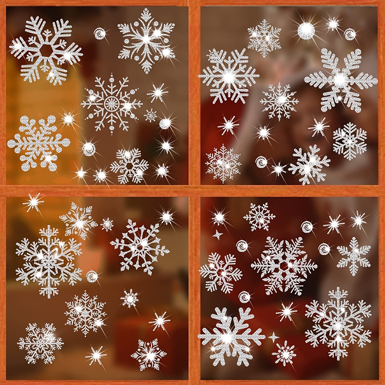 Sparkling rose gold glitter snowflakes - Winter - Sticker