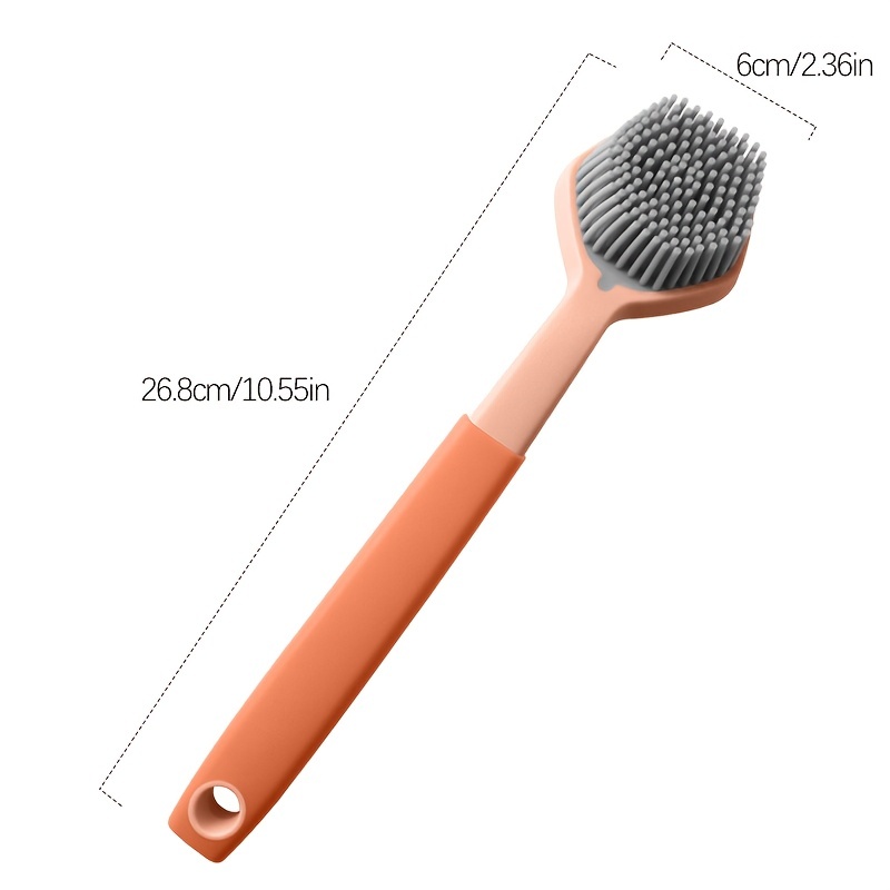 Dish Scrubber Silicone Soft Bristles Scrub Brush With - Temu