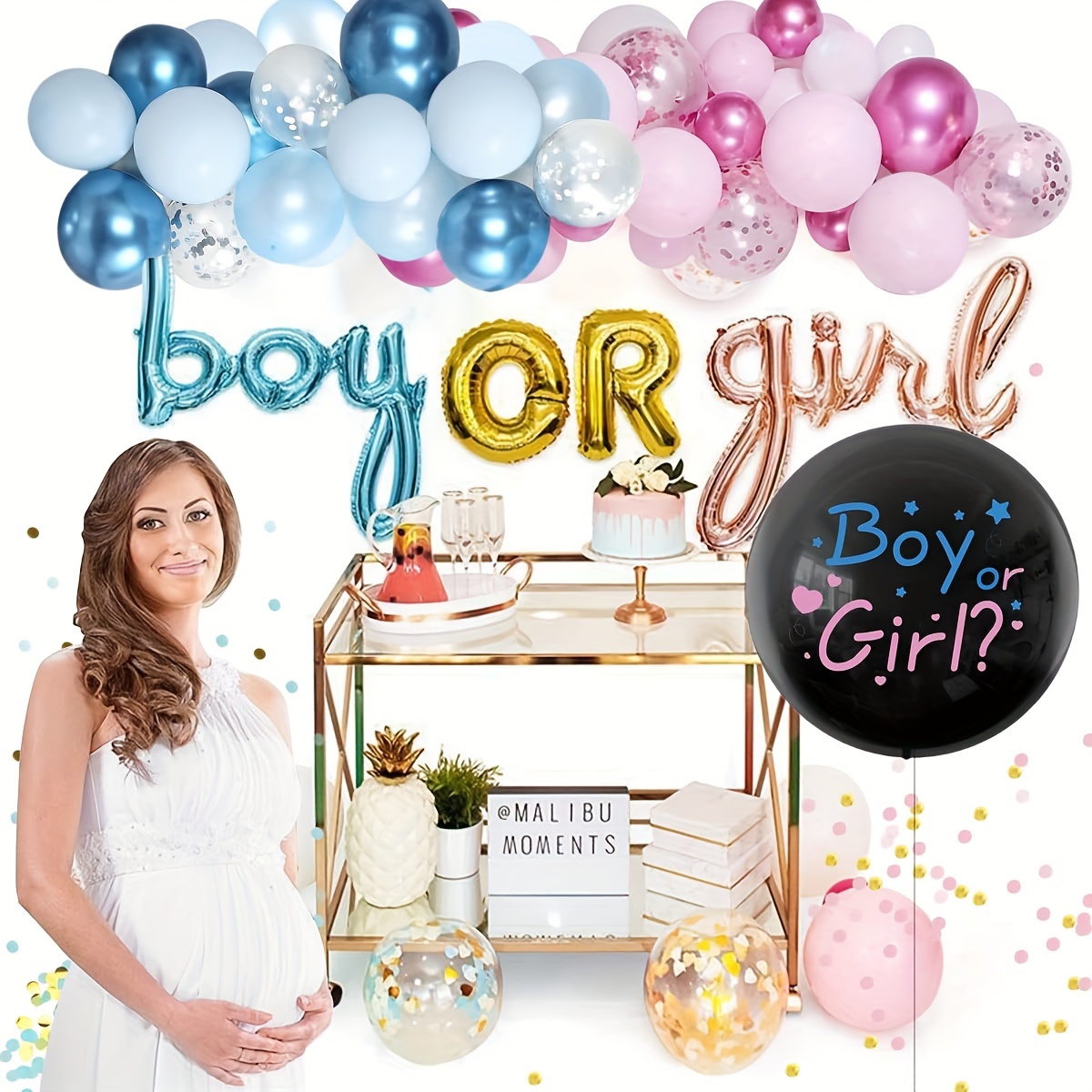  DIY Gender Reveal Party Decorations - 176pcs Pink and