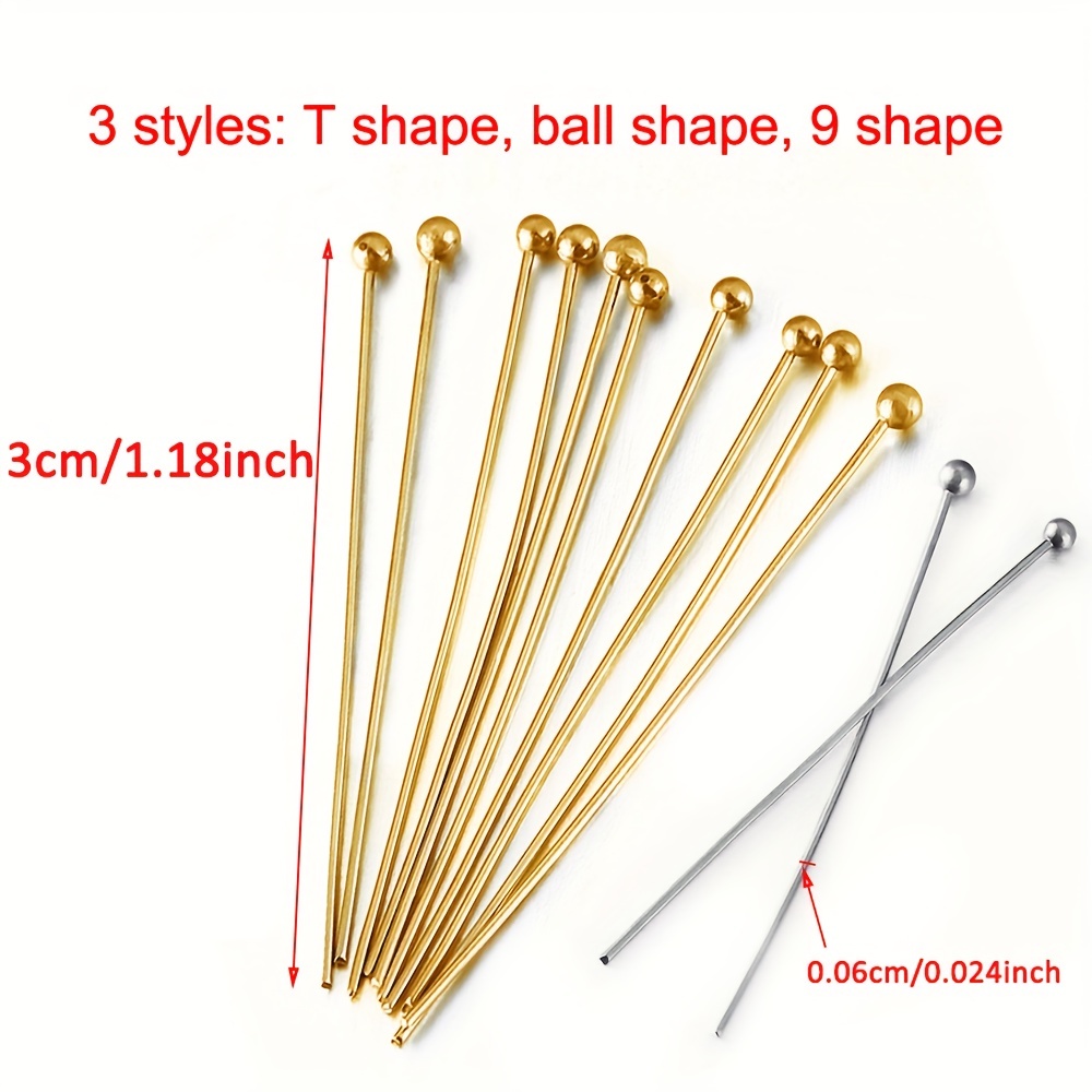 200pcs Metal Flat Head Pins 15-30mm For DIY Jewelry Making,Wholesale N7W7 
