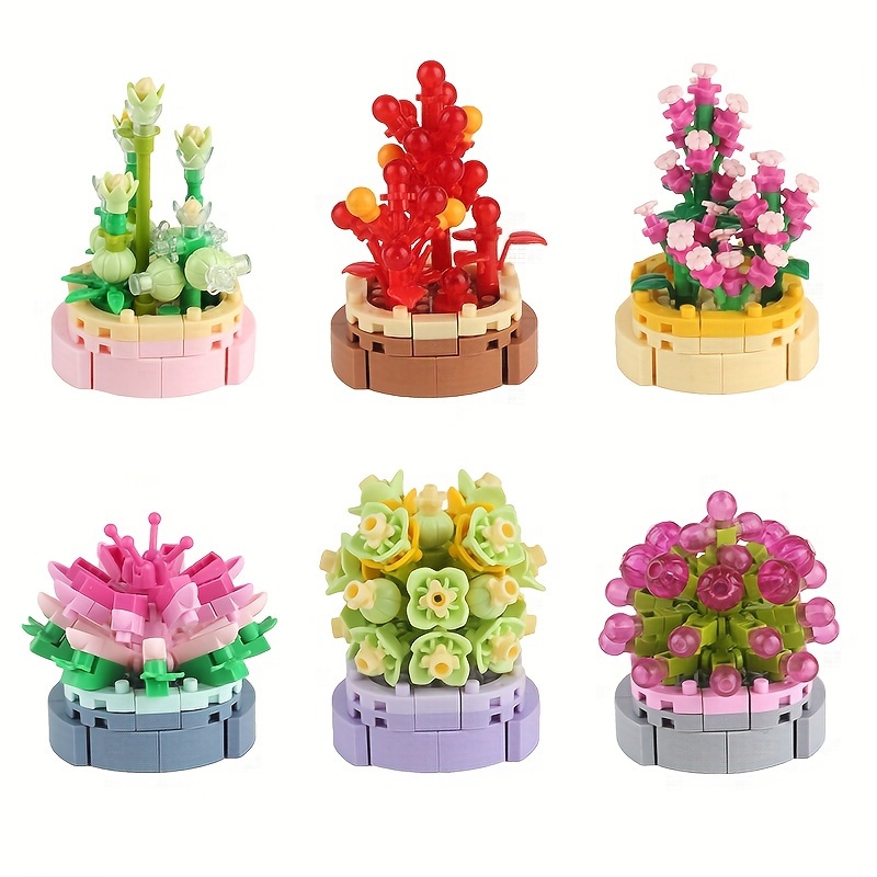 Fancy Brick Bonsaï - Kit de construction pour plantes succulentes en pot -  Fleurs artificielles - Collection botanique - Pour adultes - Non compatible