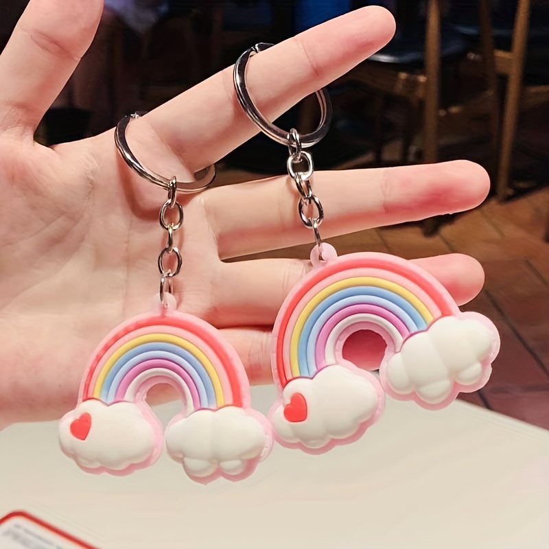 1pc Cartoon Cloud Charm Keychain, Cute Rubber Key Chain Bag