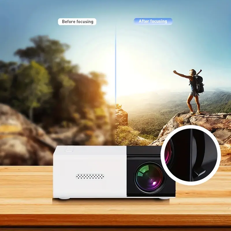 portable mini movie projector tft lcd screen 1920x1080 resolution with 24 80in huge screen for android ios windows sd card super heat dissipation projector with 30000 hours long life details 0