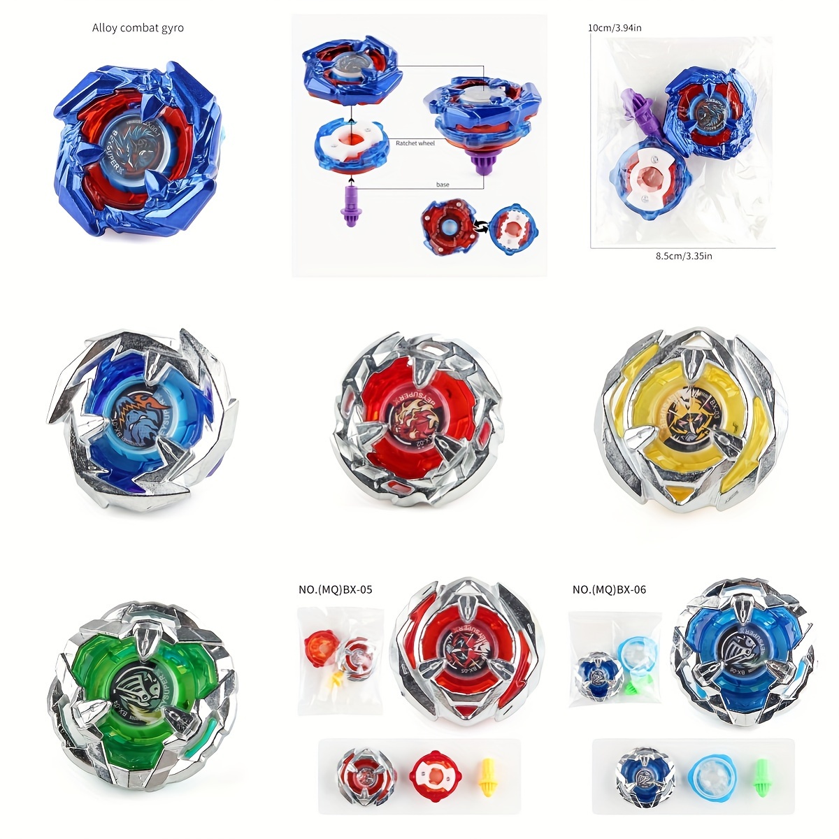 Beyblades Metal Fusion Blay Blade Toys Set 8Pcs Gyro With Wire And Ruler  Launcher Storage Box For Children Halloween，Thanksgiving And Christmas Gift