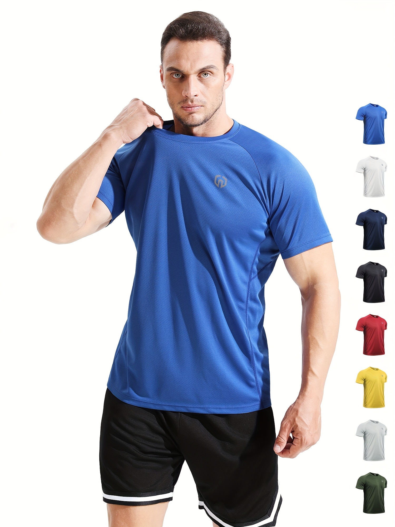 T Temu Casual - Neck shirt Men\'s Short Sports sleeved Loose Round