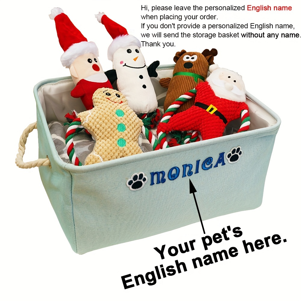 Personalized Foldable Dog Toy Storage Basket - Customized Kids Toy