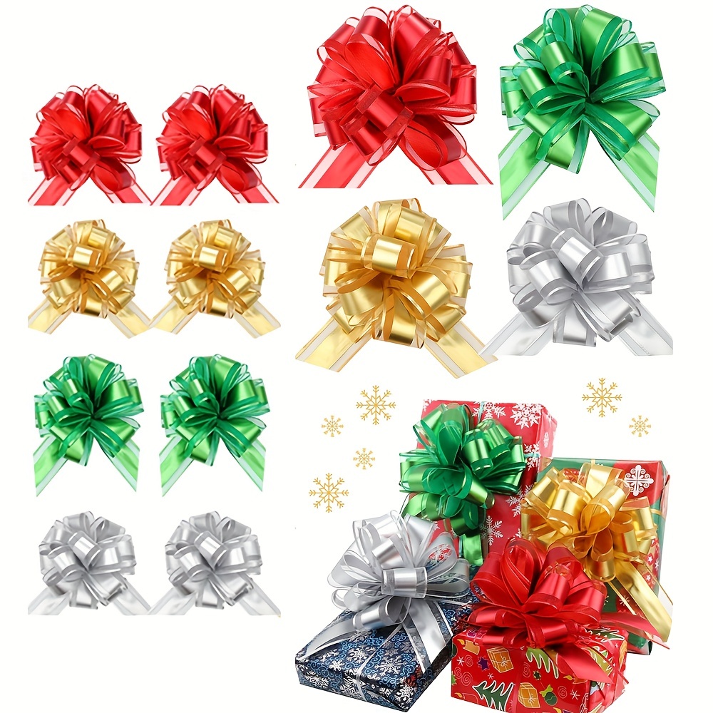 36Pcs Christmas Gift Wrap Ribbon Pull Bows  Gift wrap ribbon, Gift  wrapping, Christmas gift decorations