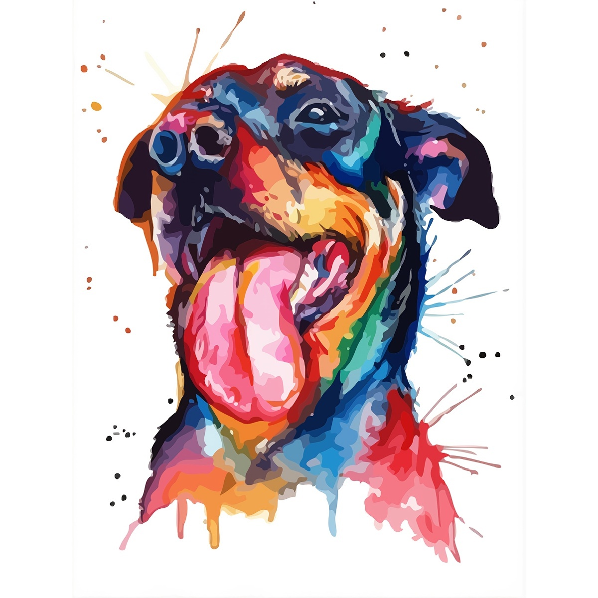 Paint By Numbers For Adults Colorful Dog Animals Beginner - Temu