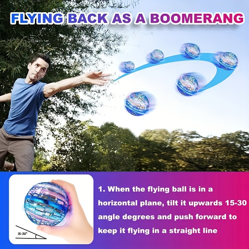 Boule Volante Lumineuse, Magique Balle Volante Flying Boomerang