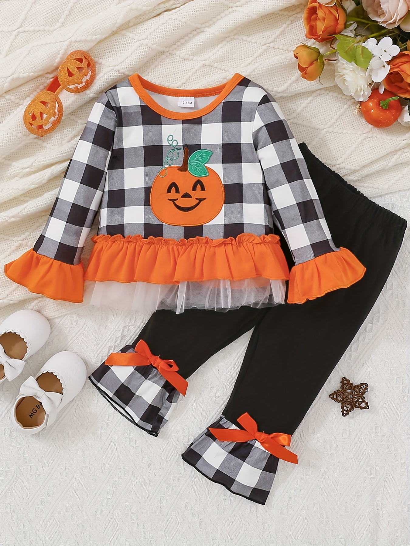 Girl's Halloween Costume Cartoon Pumpkin Ghost Pattern - Temu
