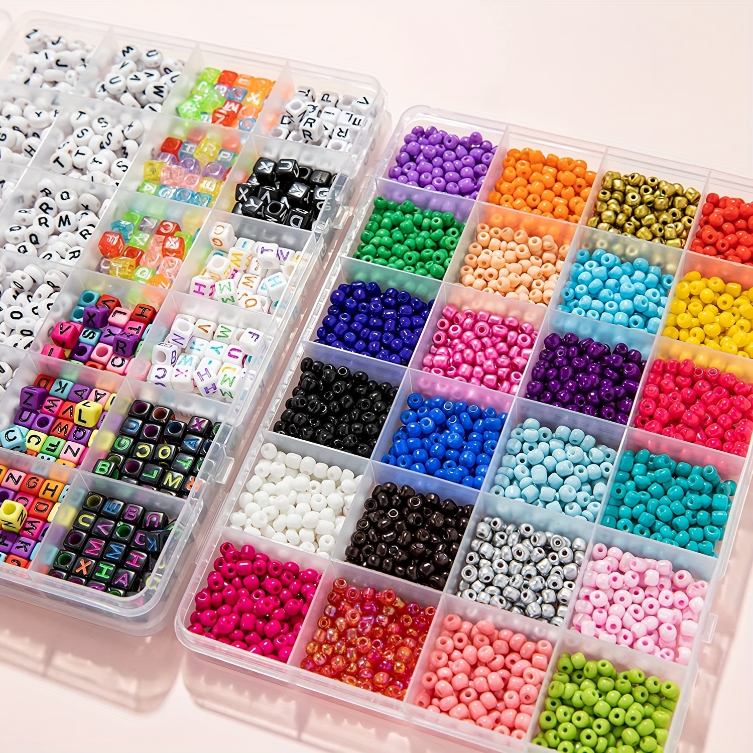 Craft Beads Kit 10800pcs 3mm Glass Seed Beads And 1200pcs Letter Beads For  Friendship Bracelets Jewelry Making Necklaces And Key Chains With 2 Rolls O