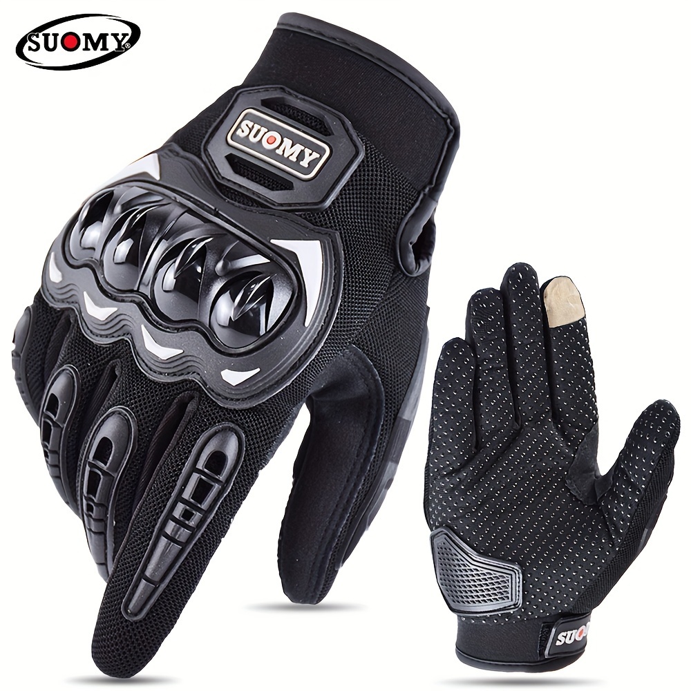 SUOMY Summer Breathable Motorcycle Gloves, Anti-slip Men Women Motobike  Luvas Lady Full Finger Touchscreen Racing Moto Gloves Gear