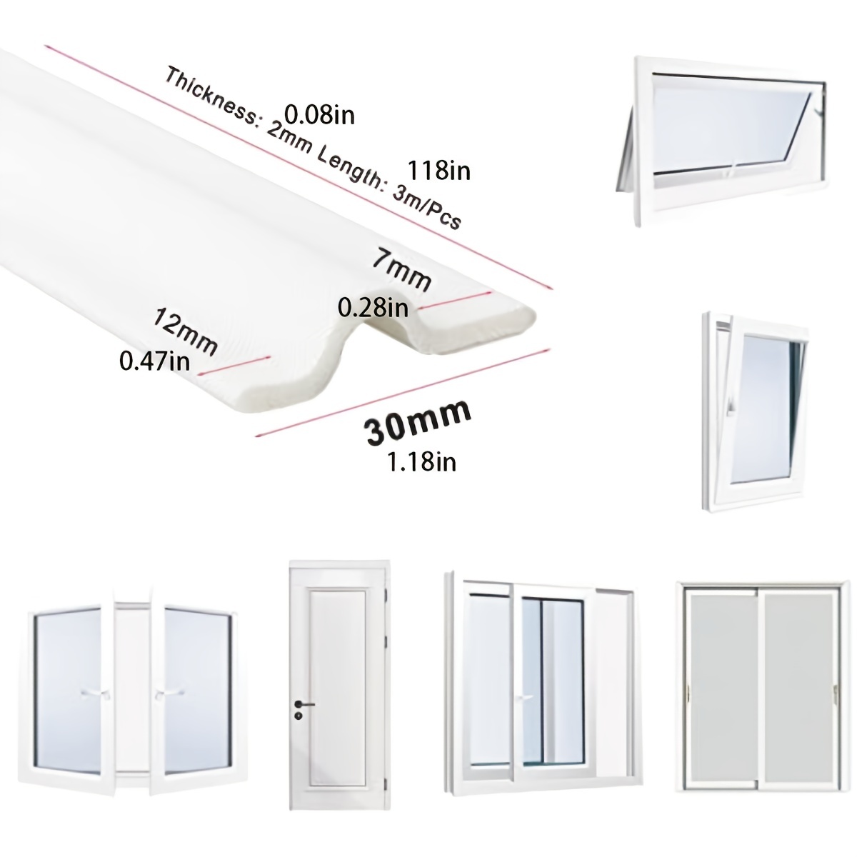 Burlete de espuma de alta densidad para sellar puerta, rollo de cinta  aislante para marco de puerta, ventana, aire acondicionado | Burlete de  sellado
