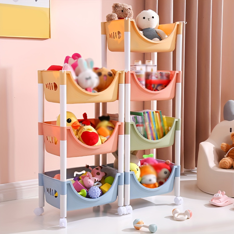 3/4 Layers Color Storage Shelf Household Book Toy Sundries - Temu
