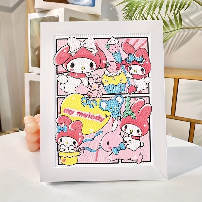 30*40cm/11.8*15.75in Hello Kitty Diamond Art Painting Kit Sanrio Kuromi  Full Round Diamond Mosaic 5D DIY Diamond Art Home Decoration
