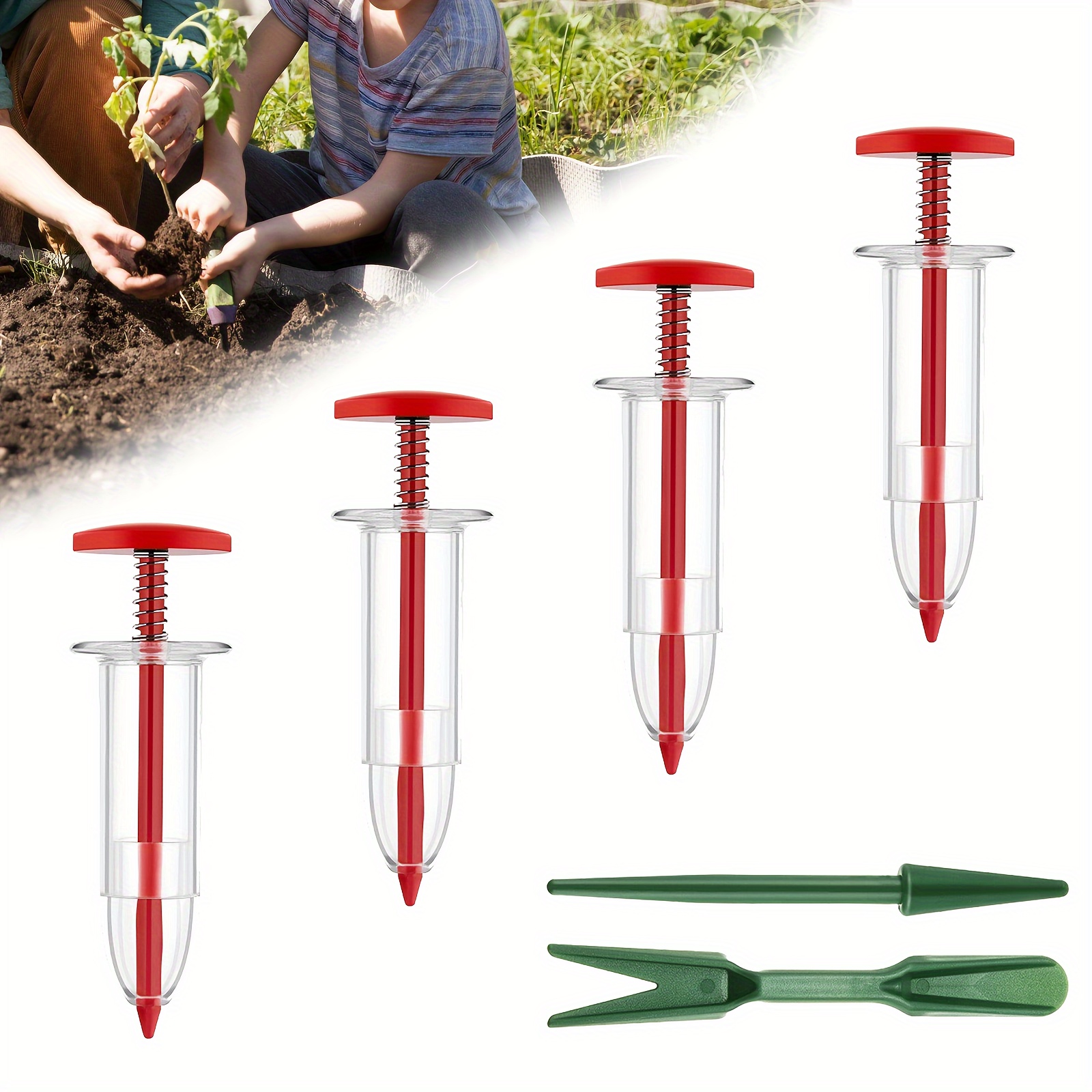 Atyhao Handsämaschine, 10 Stück Gartensämaschine, 5 Verschiedene  Einstellungen, Wiederverwendbarer Samenspender, Samenpflanzer, Werkzeug Zum