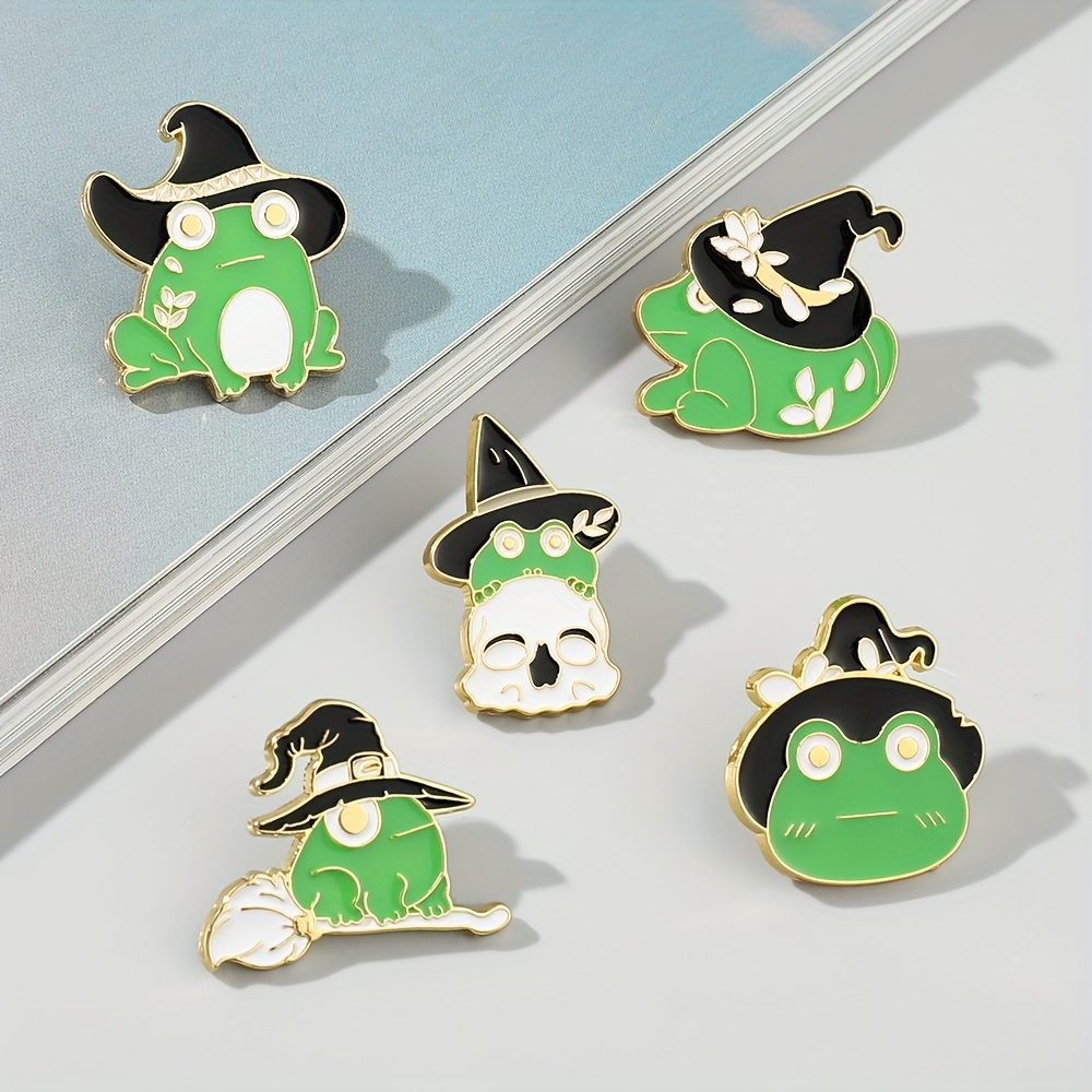 Magic Frog Brooch Anime Pin Creative Magic Hat Broom Enamel - Temu