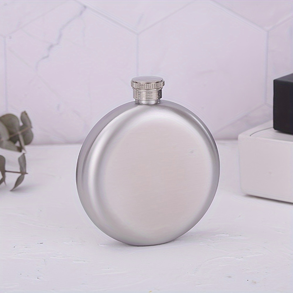 Stainless Steel Flask Round Portable Flask Fashionable Wine - Temu