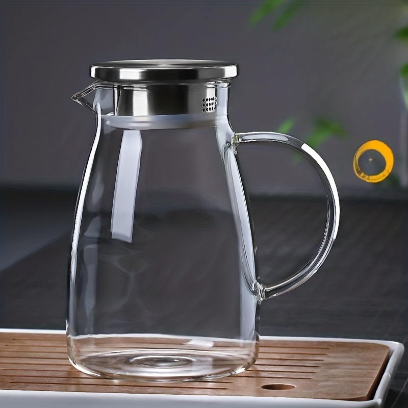 Water Pitcher Glass Pitcher With Lid And Spout Hot/cold Water & Iced Tea,  High Heat Resistance Ice Tea Pitchers - Temu
