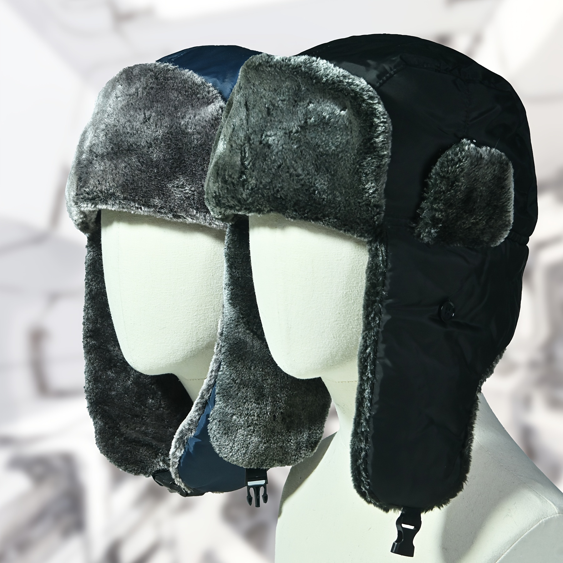 Outdoor Thickened Windproof Fuzzy Warm Hats with Ear Protection