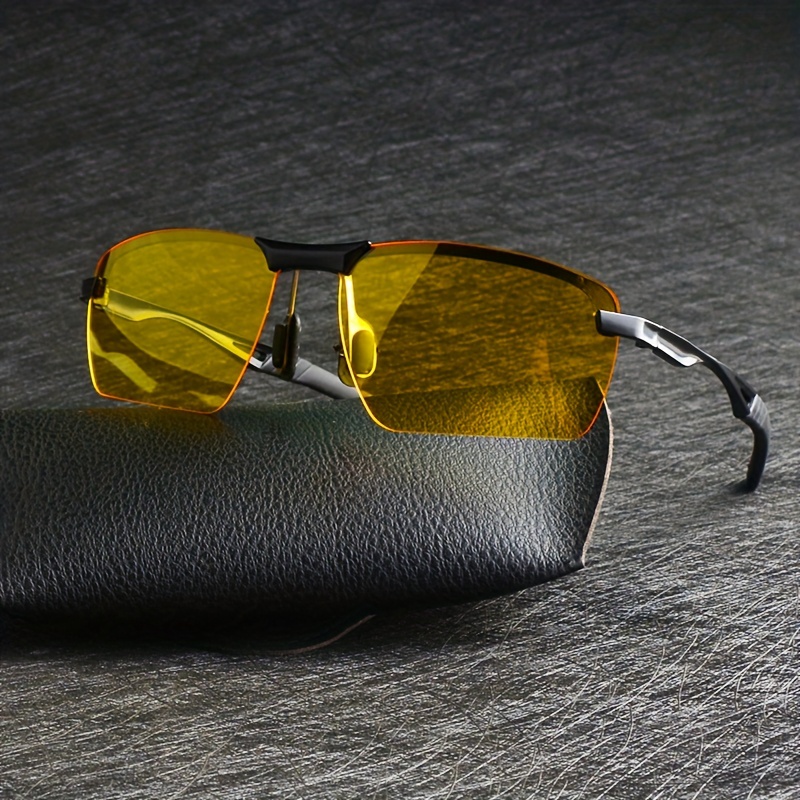 Gafas de sol polarizadas con visión nocturna para hombre, lentes de  aluminio y magnesio, color amarillo, diseño Vintage - AliExpress