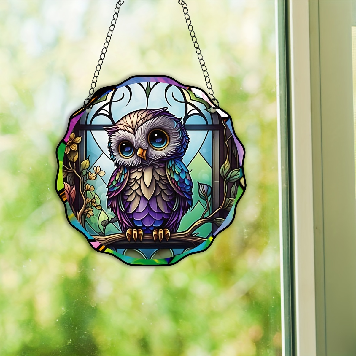 Glass Pattern Owl Bird Stained Window Hanging Suncatcher,Bird Decor Wall  Art for Living Room Bedroom Kitchen Window - AliExpress