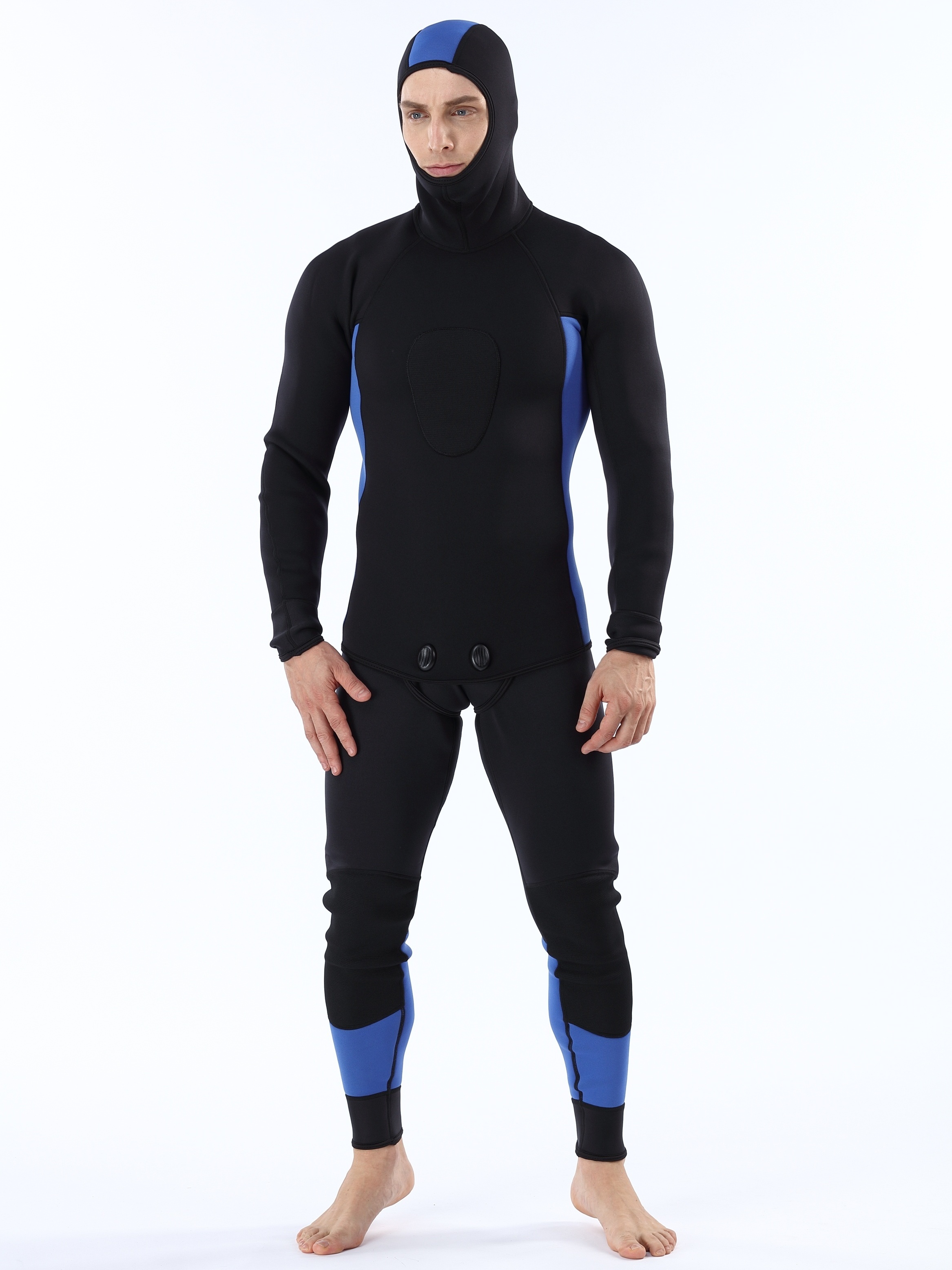 Color Block Neoprene Short Sleeves Wetsuit Thermal - Temu