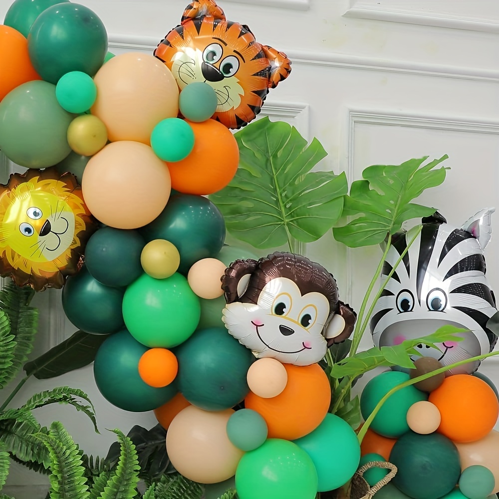 kids Jungle zoo Animal Birthday Party Decoration Set Balloons