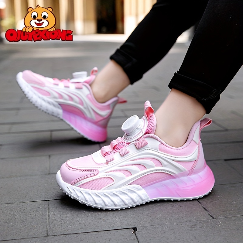 Hook And Loop Flatform Trainers, PINK