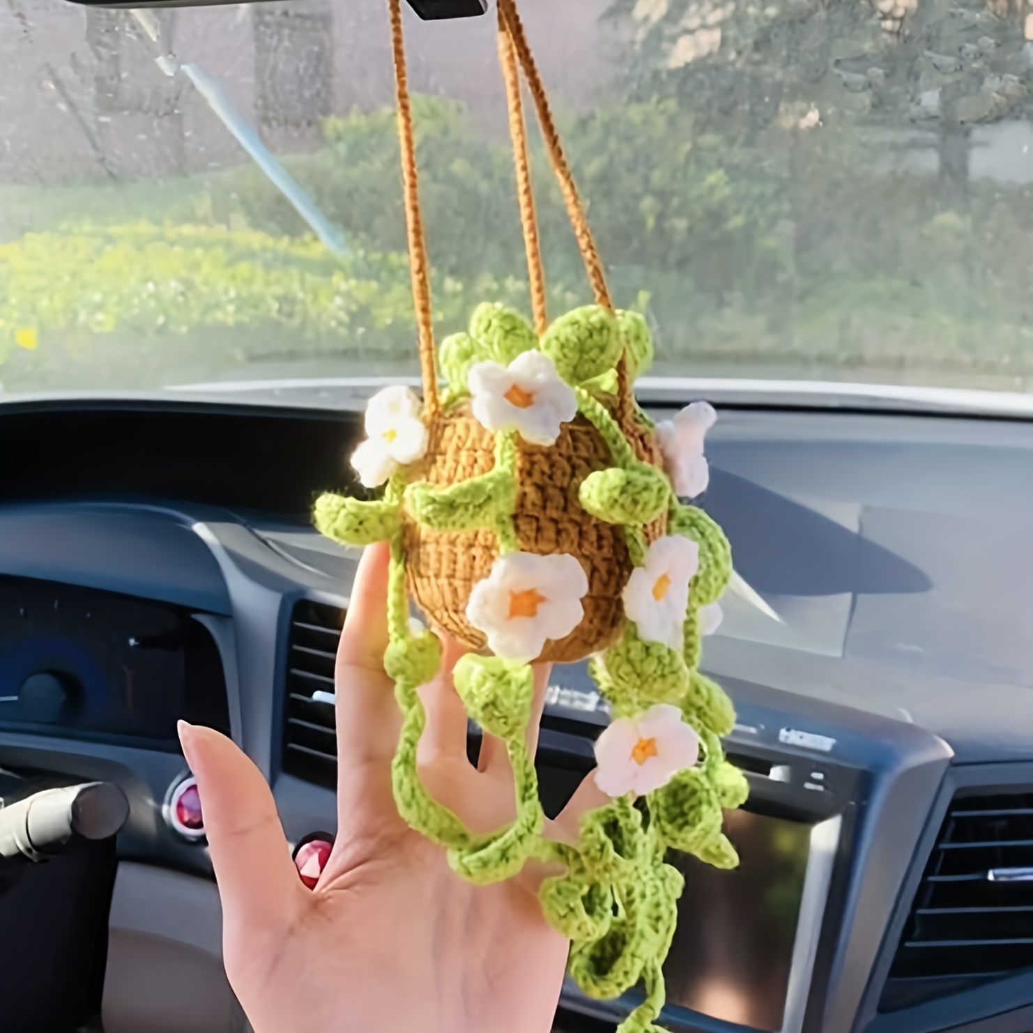 Neue Auto Ornament Handgemachte Häkeln Hängende Orchidee - Temu