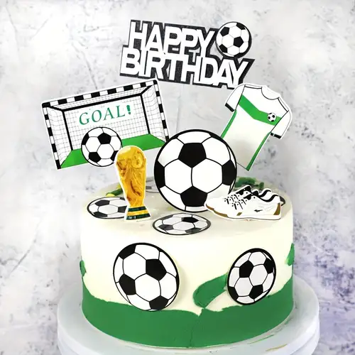 1pc Soccer Cake Topper Soccer Ball Player Decorazioni Torte Forniture Feste  Sportive Feste Compleanno Calcio, Acquista Ultime Tendenze