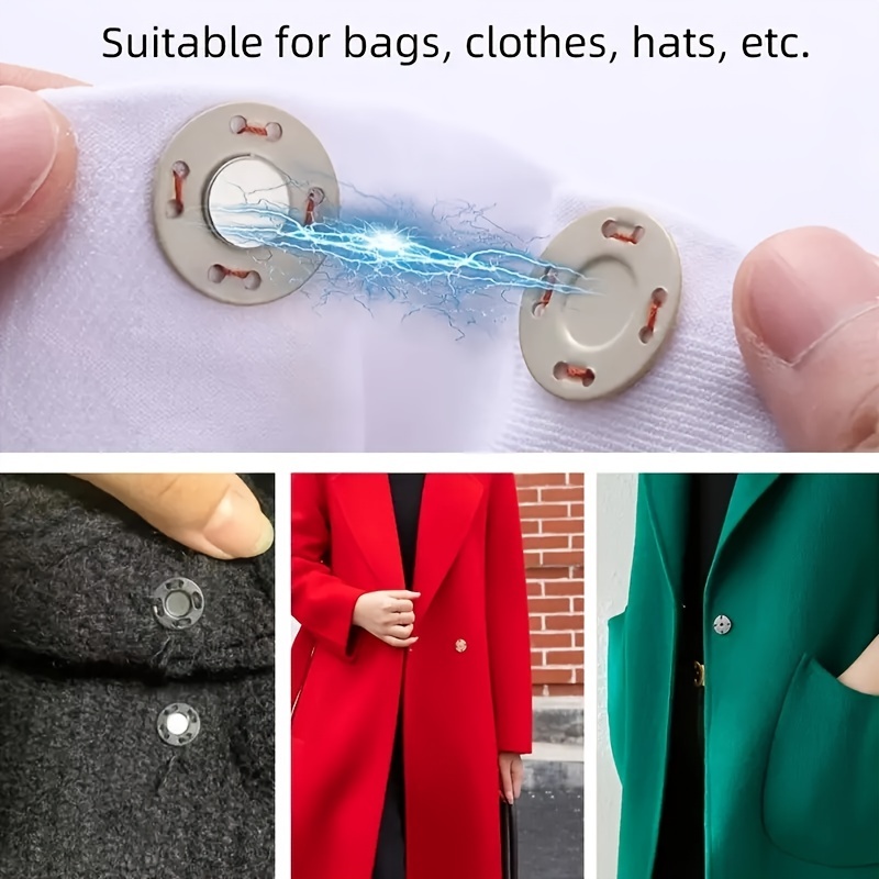 5 Pairs Strong Magnetic Buttons For Bag Clothes Hat, Invisible Snap Button