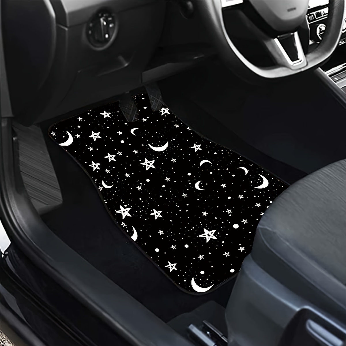Sun and Moon Car Floor Mats, 1pc aesthetic Car Accessories for